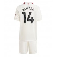 Camisa de Futebol Manchester United Christian Eriksen #14 Equipamento Alternativo Infantil 2023-24 Manga Curta (+ Calças curtas)